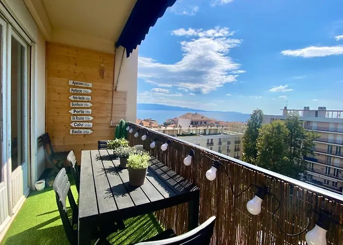 Vue Mer Au Carre D'or De Ajaccio - Parking, Wifi Apartment